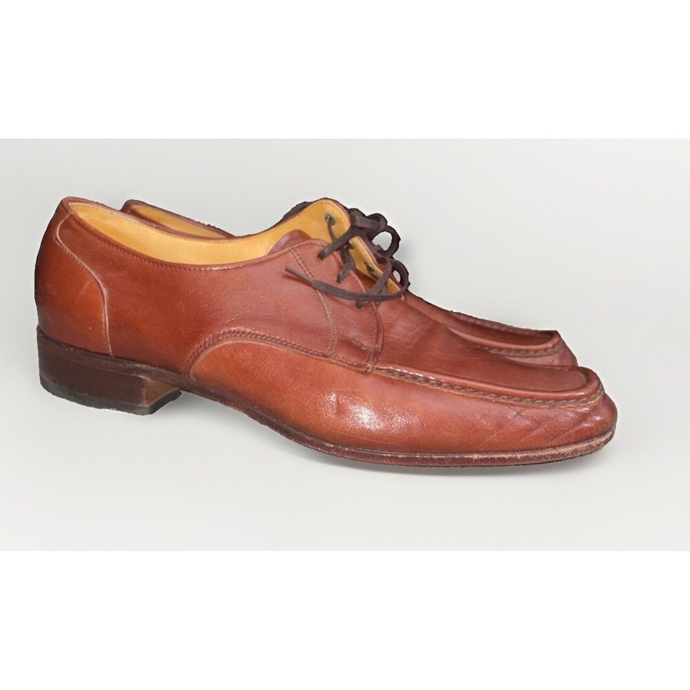 Vintage Hanover Embassy Chukka Moc Toe Brown Leather Shoe 10 USA 2407